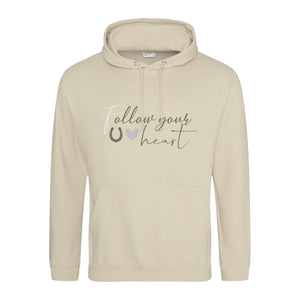 "Follow your heart" Hoodie sand - Biniebo